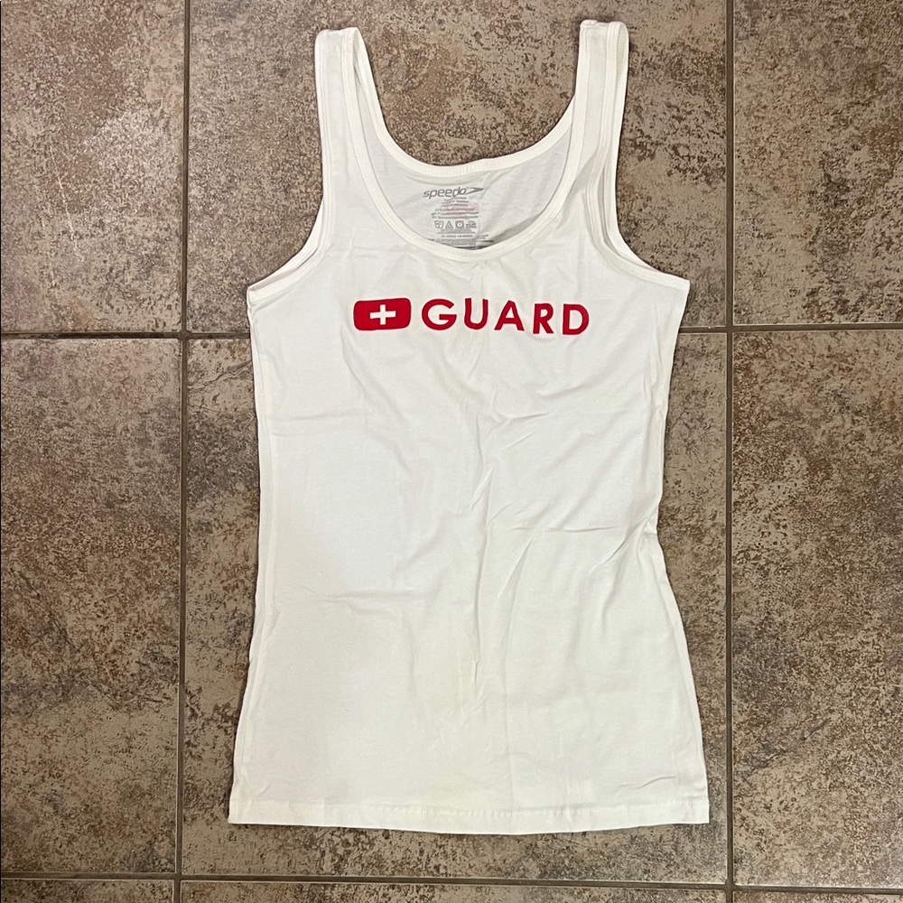 Speedo White Lifeguard Tank Top